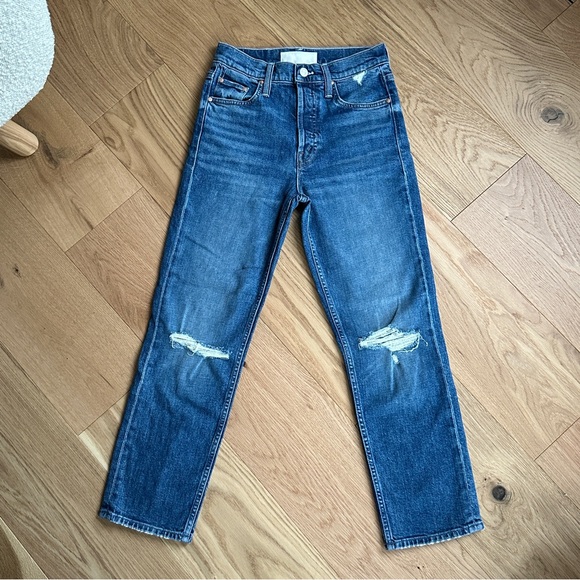 MOTHER The Tomcat Distressed Crop Jeans in Playing with Scissors Size 25 - Picture 3 of 11